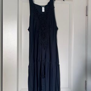 Despi Black Swim Coverup with Scoop Neckline and Relaxed Fit